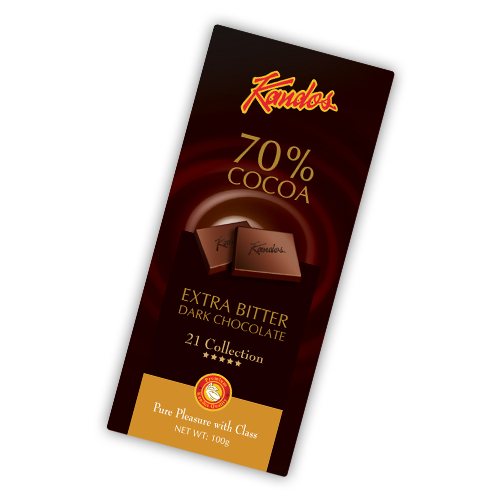 70% Cocoa Extra Bitter Dark Chocolate 100g 21 Collection Five Star - Extra Range