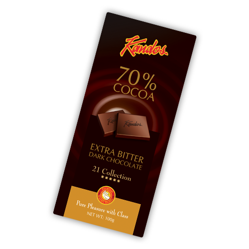70% Cocoa Extra Bitter Dark Chocolate 100g